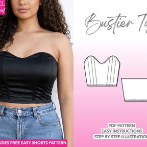 Bustier Top Sewing Pattern Corset Pattern Bustier Sewing Pattern Tube Top Pattern Women Top Sewing Pattern Girdle Easy PDF Pattern Brassiere