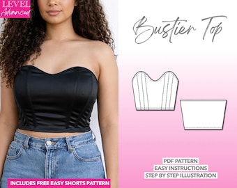 Bustier Top Sewing Pattern Corset Pattern Bustier Sewing Pattern Tube Top Pattern Women Top Sewing Pattern Girdle Easy PDF Pattern Brassiere