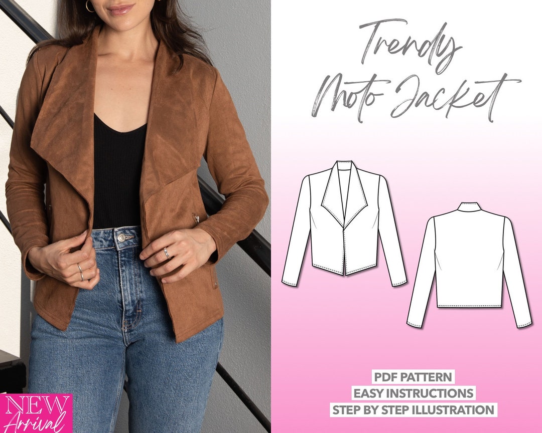Jacket Sewing Pattern Moto Jacket PDF Pattern Biker Jacket Sewing