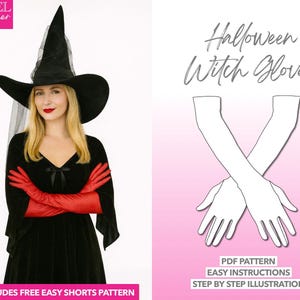 Long Glove Sewing Pattern Unisex Formal Glove PDF Pattern Costume Pattern Witch Gloves Costume Handwear Fashion Accessory Hand Wear Pattern