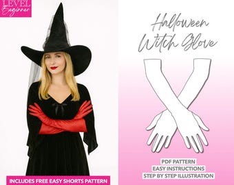 Witch Long Glove Sewing Pattern: Halloween Costume Accessory (PDF Pattern)