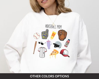 Baseball Mom Sweatshirt, Baseball Mama Shirt, Baseball Shirt For Women, Sports Mom Sweater, Game Day Crewneck Gift, Cool Mom Hoodie