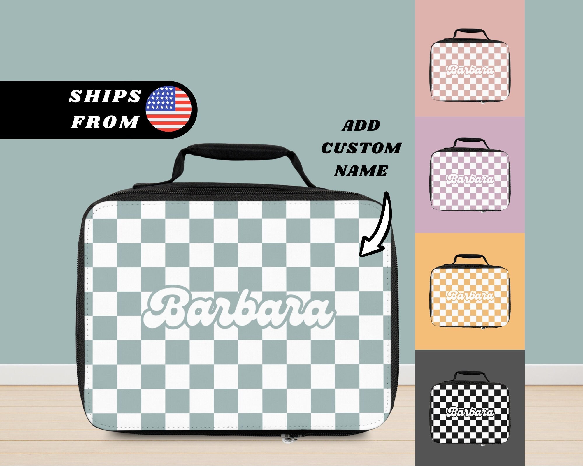 Rodgers Lunch Box - Blue Checkerboard