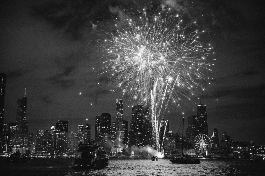 Chicago Art Print Chicago Skyline & Navy Pier Fine Art Etsy