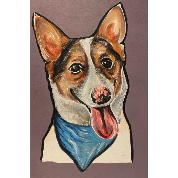 Personal/ Custom Acrylic Gouache Pet Portraits! 9x12in