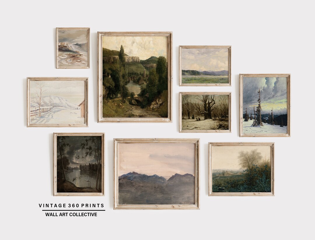 Printable Vintage Gallery Wall Art Set of 9 nine Prints Antique Prints ...