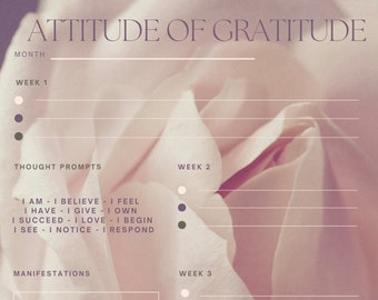 Attitude of Gratitude Monthly Worksheet / Planner