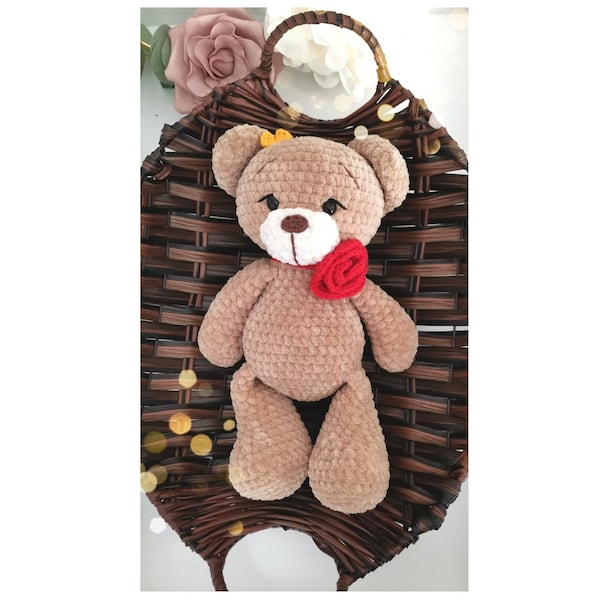 Teddybär Spielzeug, handgemachtes Spielzeug für Kinder, Plüschtier, Geschenk für Kleinkind, Strickpuppe 1