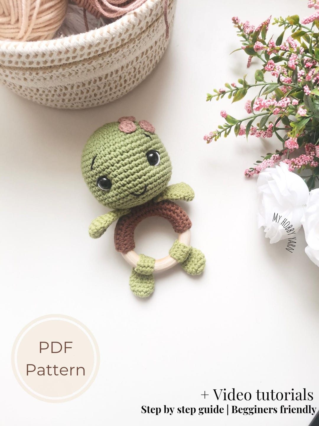 Make Your Own Baby Turtle Rattle | Crochet Sea Turtle Rattle Pattern ...