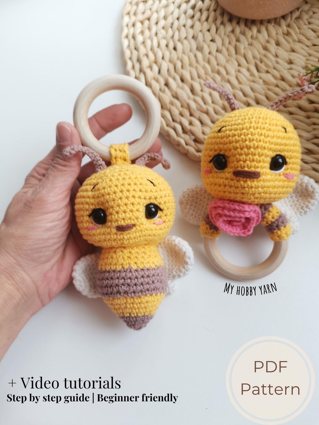 Crochet Bee Rattle Pattern | Make Your Own Baby Shower Gift Under 3 ...