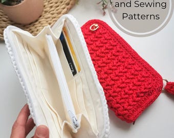 Do it yourself coin zipper wallet | Clutch | Money organizer pattern | Make your own multi card holder purse | Crochet woman wallet pattern