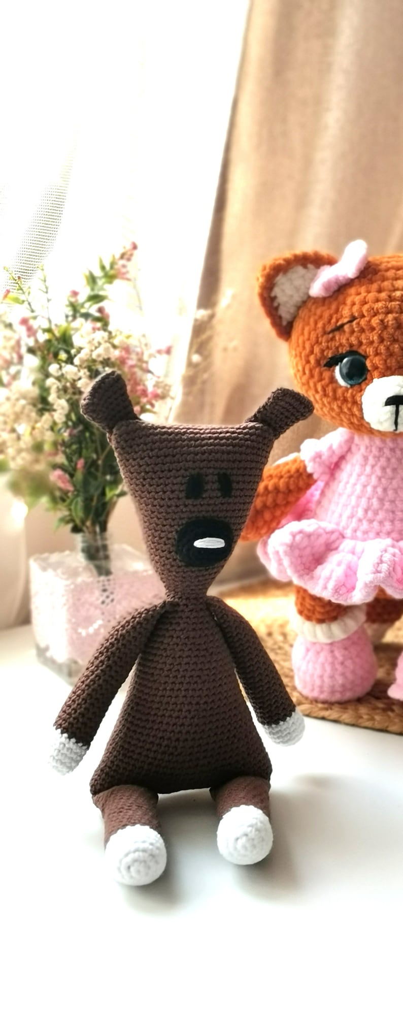 Crochet Teddy Bear, Personalized Crochet Bear, Cotton Knitted Toy, Teddy bear Gift Toy,Teddy Knitted Bear toy