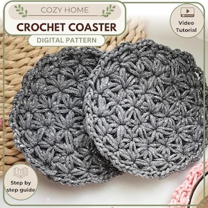 Cottagecore Häkeluntersetzer-Muster | Anleitung für Untersetzer häkeln | Jasmin Stitch Untersetzer | Gehäkeltes Hot Pad Muster