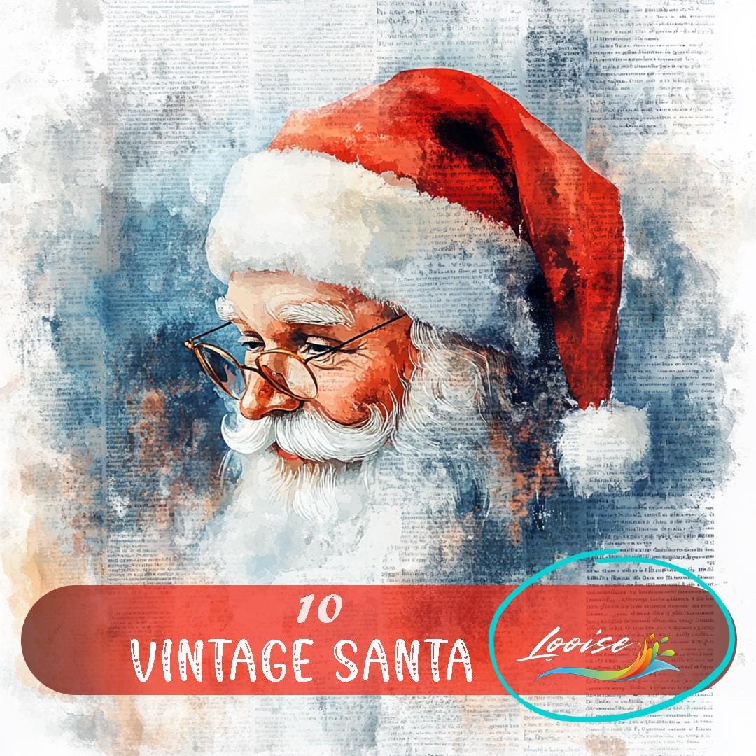 Vintage Santa Junk Journal Kit | Christmas Clipart, North Vintage Santa Junk Journal Kit | Christmas Clipart, North