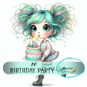 Baby Girl Birthday Cards – Digital Products: Sublimation Designs, Printable Stickers, Ephemera, Junk Journal Kit & Handmade Cards