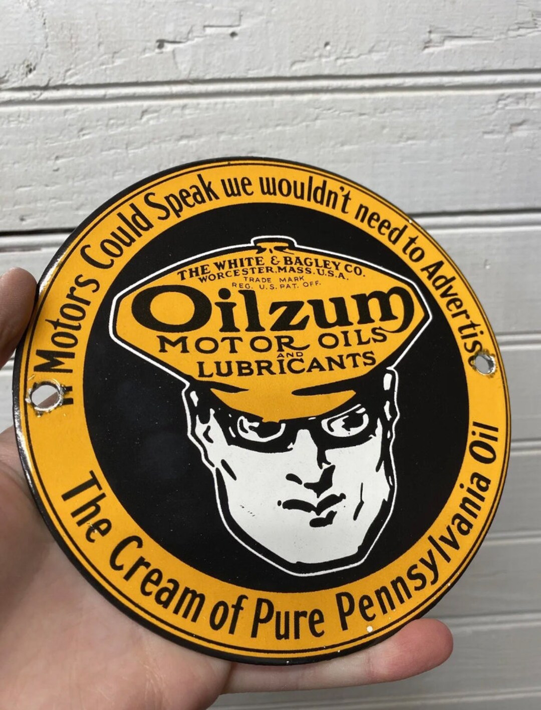 Oilzum Motor Oil Vintage Porcelain Sign 6 Gas Sign Etsy