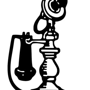 Retro telephone svg, candle stick vintage phone svg, black and white telephone, dial phone, digital download, cut files svg eps, dxf, png