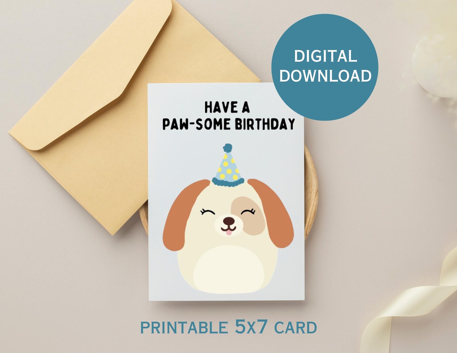 Squishmallow Dog Birthday Card | Funny Pun Card, Printable Card, 5x7 ...