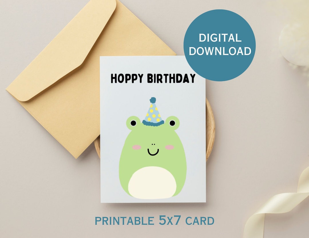 Squishmallow Frog Birthday Card Funny Pun Card, Printable Card, 5x7 ...