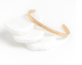 Inspirational Quote Bracelet God Is Within Her She Will Not Fail Faith Bracelet