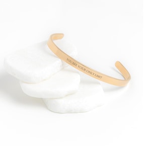 You Are Your Only Limit Bracelet Engraved Inspirational Quote Cuff Bracelet Gift For Her
