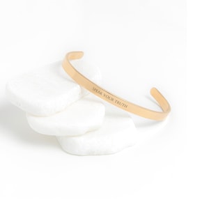 Speak Your Truth Cuff Bracelet: Stainless Steel Mantra Jewelry