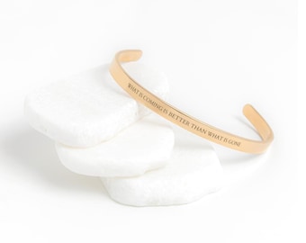 Inspirational Mantra Keep Going Bracelet: Encouragement Gift