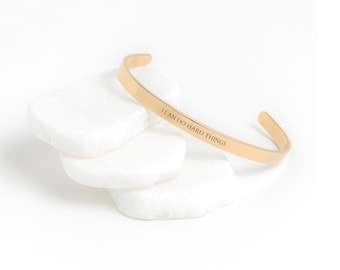 Motivational Quote Bracelet I Can Do Hard Things Affirmation Cuff Bracelet