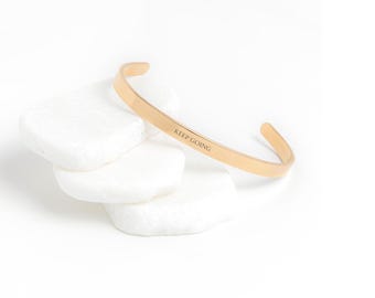 Keep Going Bracelet Mantra Cuff Bracelet Encouragement Gift
