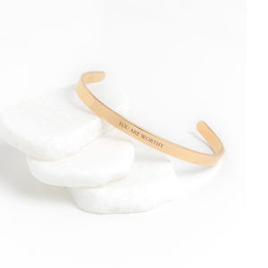 You Are Worthy Bracelet Mental Health Gift, Mental Health Bracelet Inspirational Gifts Self Love Gift