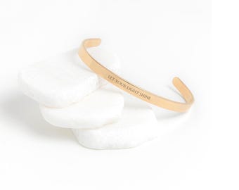 Inspirational Quote Cuff Bracelet Let Your Light Shine Bracelet