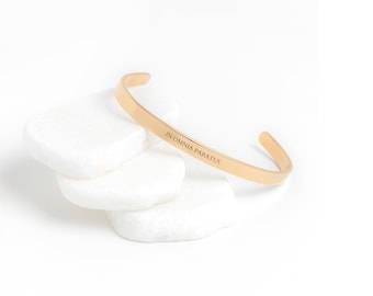 In Omnia Paratus Cuff Bracelet Ready For Anything Latin Quote Bracelet