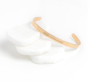 Find Joy In The Journey Bracelet Daily Affirmation Cuff Bracelet Graduation Gift