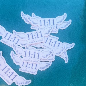Angel Number Sticker 11:11 Angel Number Make A Wish Sticker Water Bottle Vinyl Stickers,