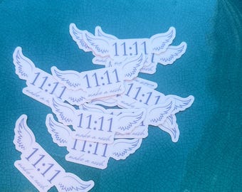 Naklejka z numerem anioła 11:11 Naklejka z numerem anioła Spełnij życzenie Naklejki winylowe na butelkę z wodą,