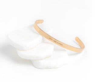 You are Loved Cuff Bracelet Positive Affirmation Bracelet