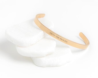 Trust The Process Bracelet Mantra Cuff Bracelet Encouragement Gift