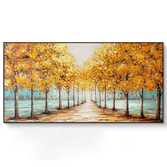 Canvas Wall Art Gold Tree Canvas Art Oil Painting Flowers – CP