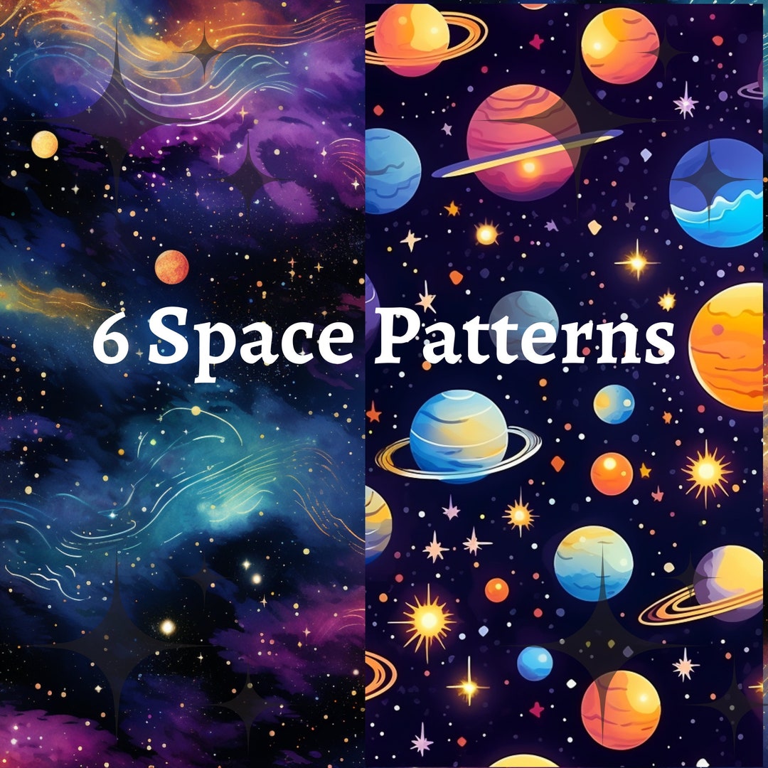 Space Seamless Patterns SVG, Png, Eps, Dxf, Pdf, Digital Cut File ...