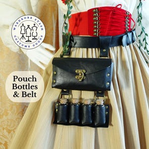 Alchemist Glass Bottle Bag and Belt Set Renaissance Medieval Ritual LARP Magician Pouch Wizard Potion Belt Bag