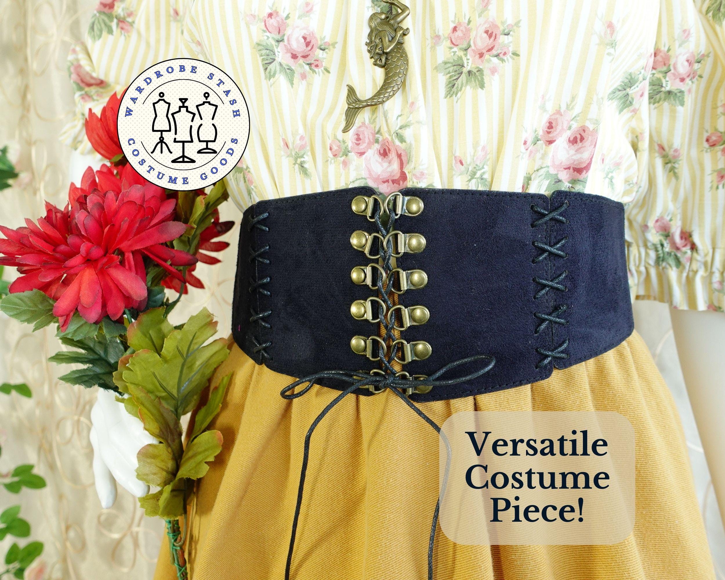 Suede Black Corset Belt - Etsy