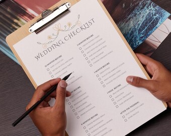 Minimalist Wedding Checklist Printable: Bridal Planner (Instant Download)