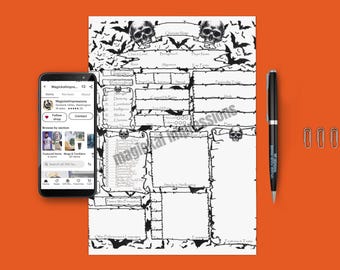 Spooky Skull Halloween D&D Character Sheet