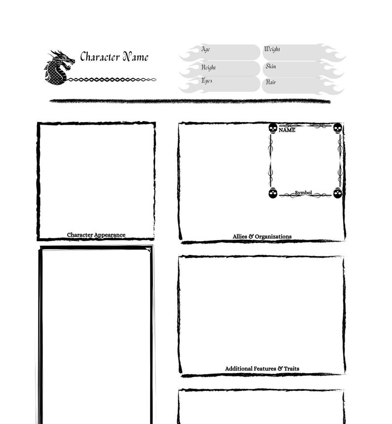Ultimate D&D Character Sheets Bundle Printable RPG, Simplified DND