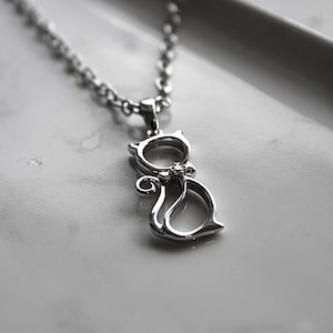 Sterling Silver 925 Women&#39;s Cat Charm Necklace Cat Mom Jewelry Animal Lover Charm Pendant Cat Lover Feline Friend Charm Necklace