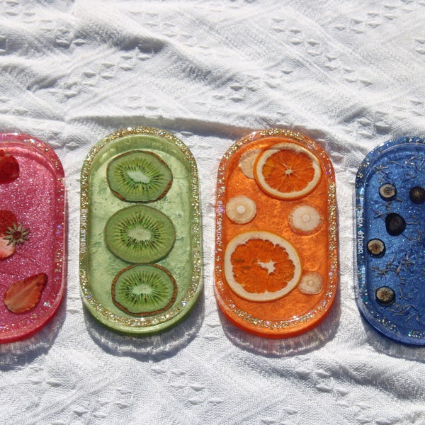 Trays. Fruit trays-decorative trays-jewelry trays-cute trays-oval trays-gift for her-real fruits- EHDA Studio