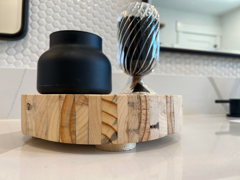 Round Wood Riser Wood Stand Plant Stand Candle Holder Etsy