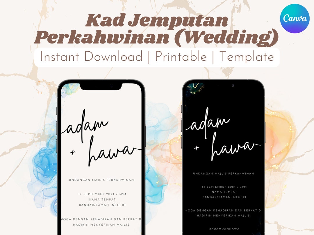 Kad Jemputan Majlis Kahwin wedding Invitation Muslim Nikah - Etsy UK