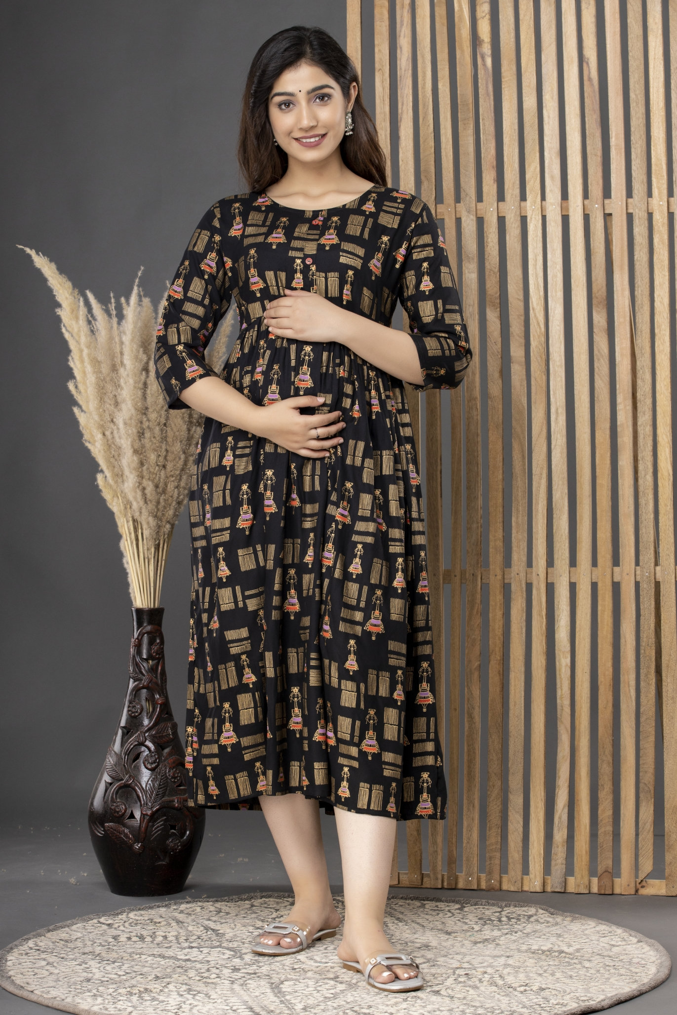 Buy Mintmarie Women's Rayon Maternity Dress/Easy Breastfeeding  Dress/Western Dress with Zippers for Nursing Pre and Post Pregnancy Online  at Best Prices in India - JioMart.