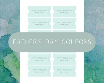 Father's Day Coupon, Printable Voucher, Father's Day Gift basket, Personalized Father’s Day, thinking of you card, Dad Coupon, gift for dad